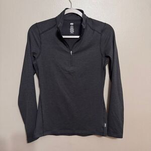 REI women’s dark charcoal 1/4 zip long sleeve size XS